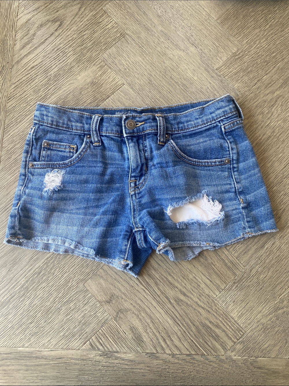 Mossimo Denim Boyfriend Shorts Jeans Cutoff Distressed Raw Hem Size 00/24